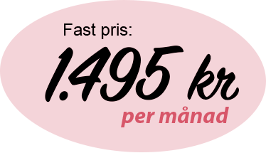 Fast pris 1495 kronor per månad