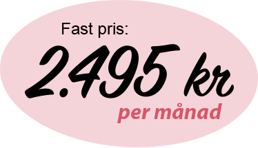 Fast pris 1495 kronor per månad